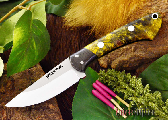 Northwoods Knives: Iron River - Yellow Buckeye Burl