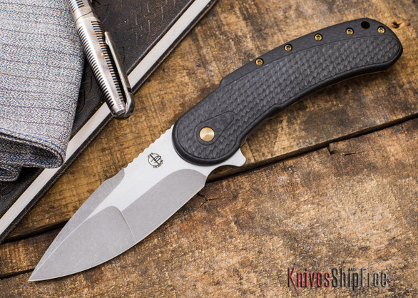 Todd Begg Knives: Custom Bodega - Carbon Fiber - Black & Gold Finish - Compound Grind