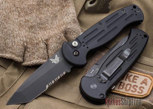 Benchmade Knives: 9052SBK AFO II - Auto - Serrated Black Blade