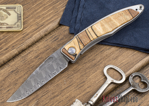 Chris Reeve Knives: Mnandi - Spalted Beach - Basketweave Damascus - 111807