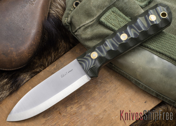 L.T. Wright Knives: Genesis - Scandi Grind - CPM 3V - Mountain Camo G-10