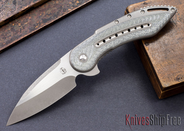 Todd Begg Knives: Custom Glimpse 6.0 - Silver Twill Inlay - Swedge Grind - 120902