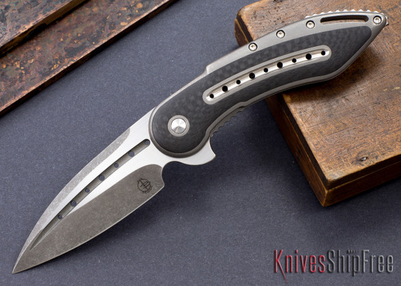 Todd Begg Knives: Custom Glimpse 6.0 - Carbon Fiber Inlay - Fluted Blade - 120917