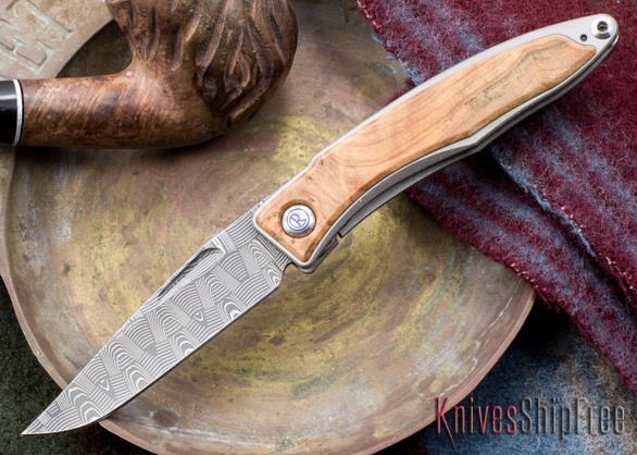 Chris Reeve Knives: Mnandi - Thuya Burl - Basketweave Damascus - 121203