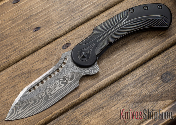 Todd Begg Knives: Steelcraft Series - Field Marshall - Black Titanium - Draupner Damasteel - OO