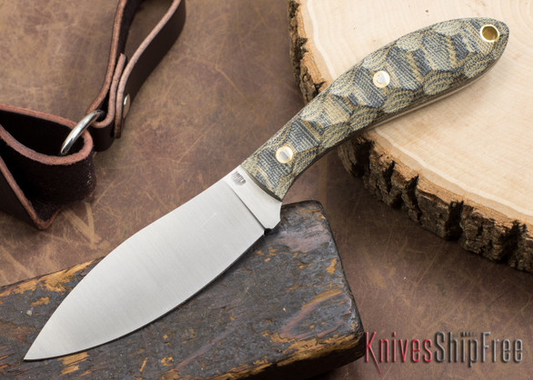L.T. Wright Knives: Large Northern Hunter - Green & Black Mountain Micarta