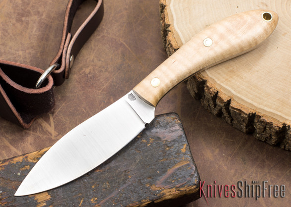 L.T. Wright Knives: Large Northern Hunter - Natural Maple