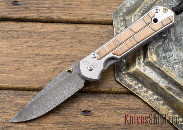 Chris Reeve Knives: Large Sebenza 21 - Spalted Beech - Basketweave Damascus - 021343