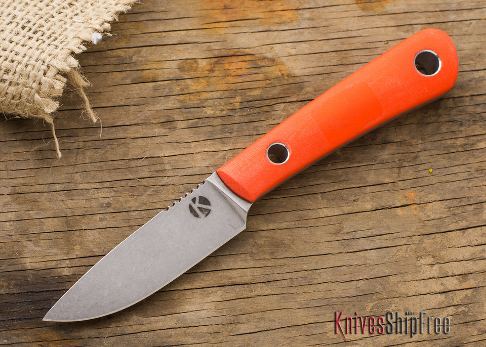 Dan Koster Knives: Scout - CPM 3V - Orange G-10 - Pocono Sheath Brown