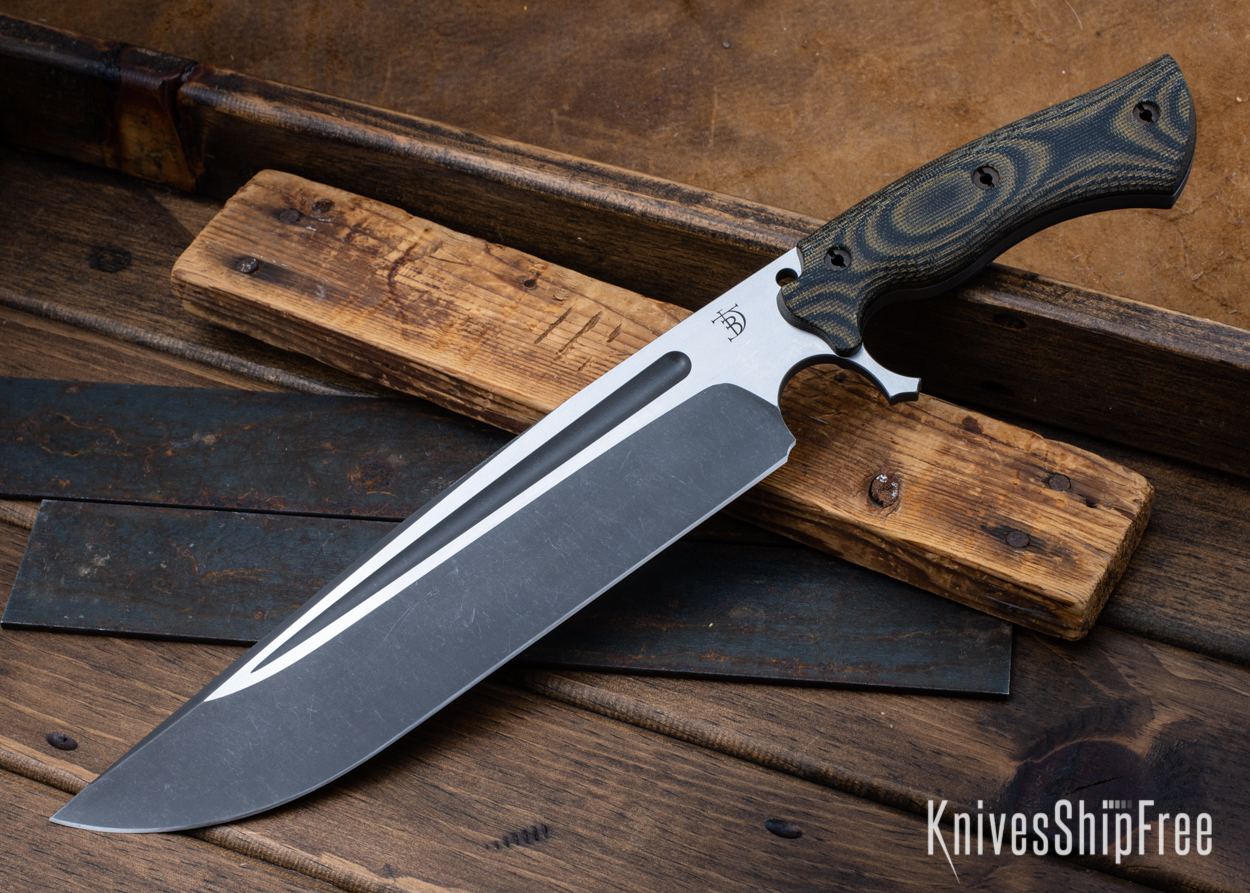 Cave Bear - CPM-3V - Camo Micarta - Black Liners - Acid Finish Finish (Front)