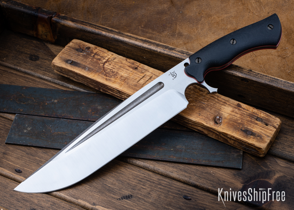 Cave Bear - Nitro-V - Black Micarta - Red Liners - Satin Finish (Front)