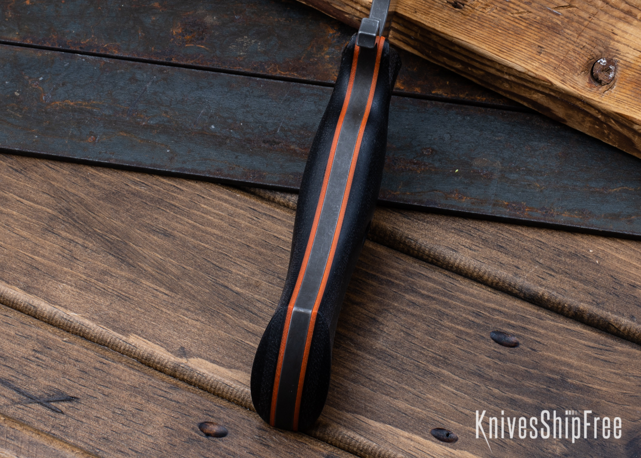 Cave Bear - CPM-3V - Black Micarta - Orange Liners - Acid Finish Finish (Liners)