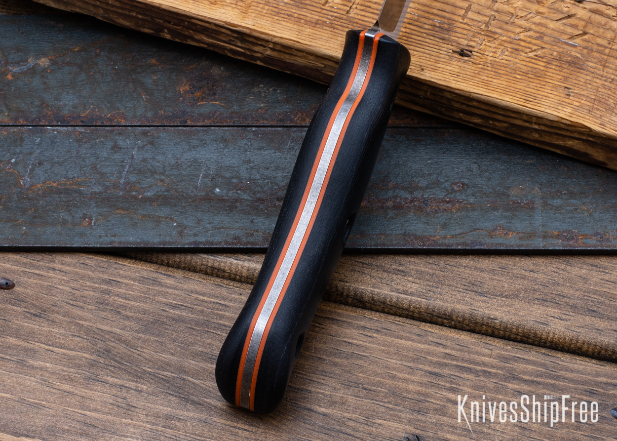 Bushy - Nitro-V - Black Micarta - Orange Liners - Satin Finish (Liners)