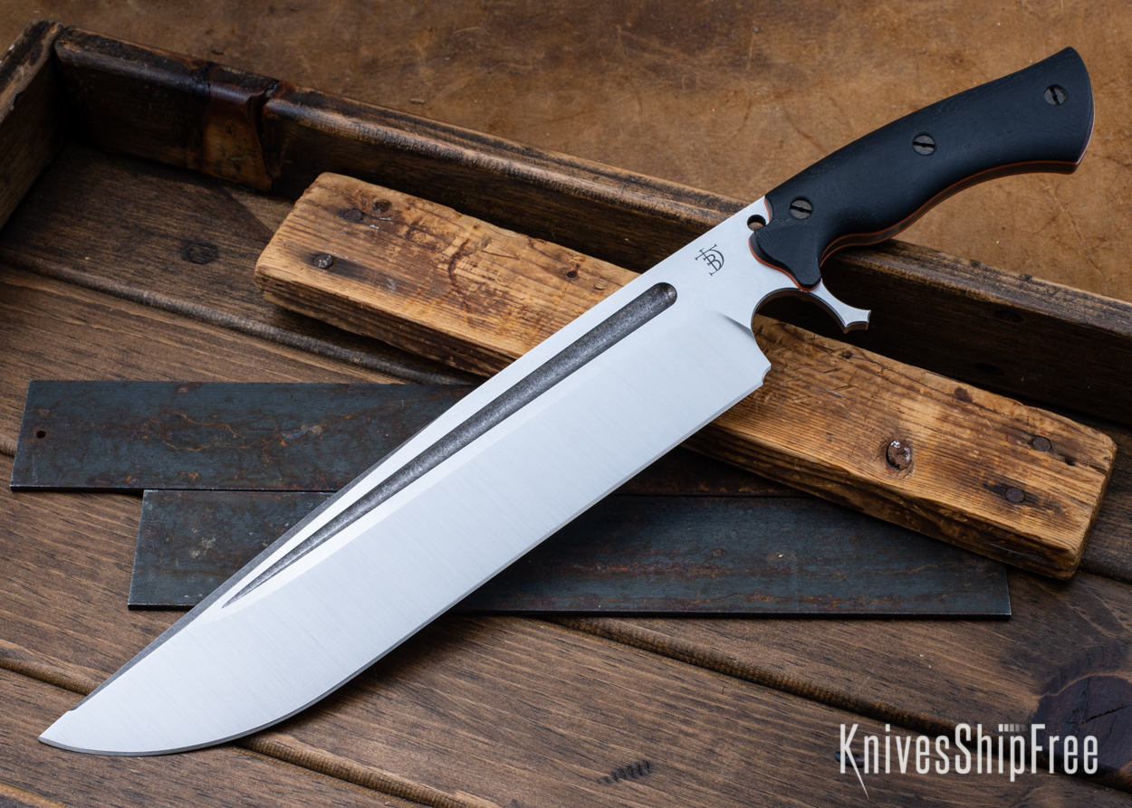 Devil's Horn - 80CrV2 - Black Micarta - Orange Liners - Satin Finish (Front)