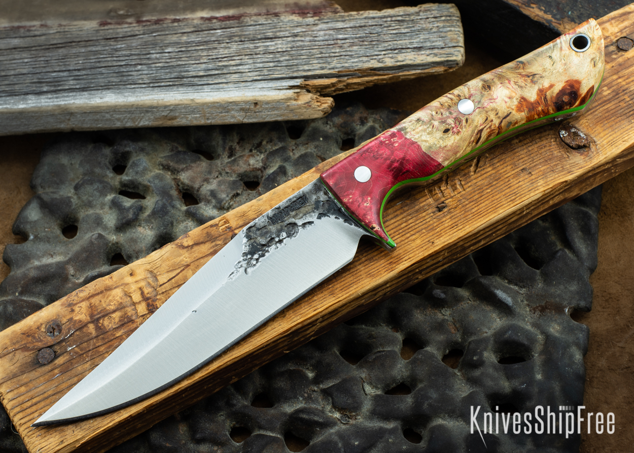 Red & Orange Box Elder Burl - Lime Green Liners - 072019 (Front)