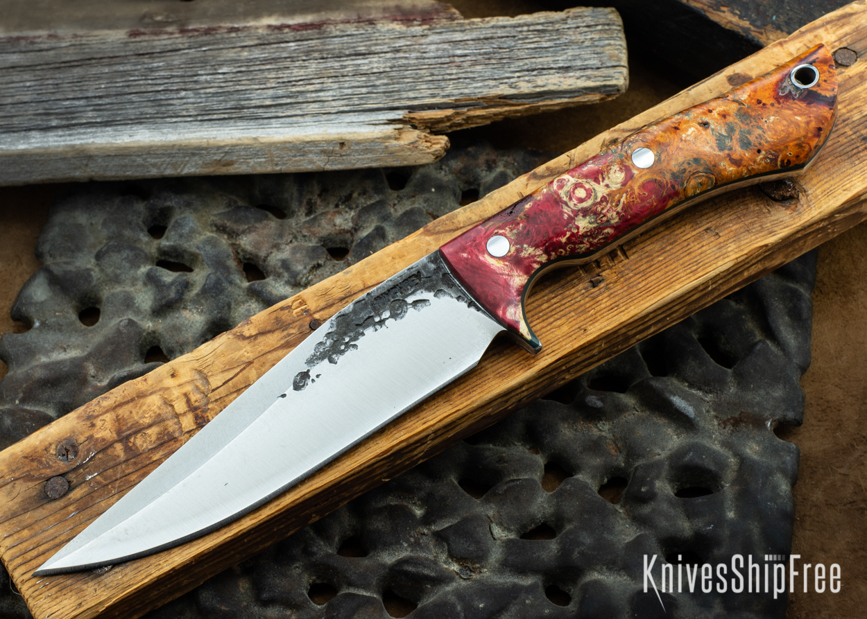 Red & Orange Box Elder Burl - Hunter Green Liners - 072028 (Front)