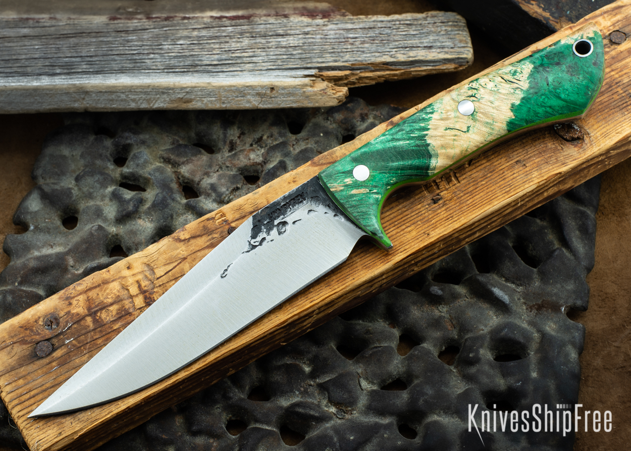 Green & Black Box Elder Burl - Lime Green Liners - 072004 (Front)