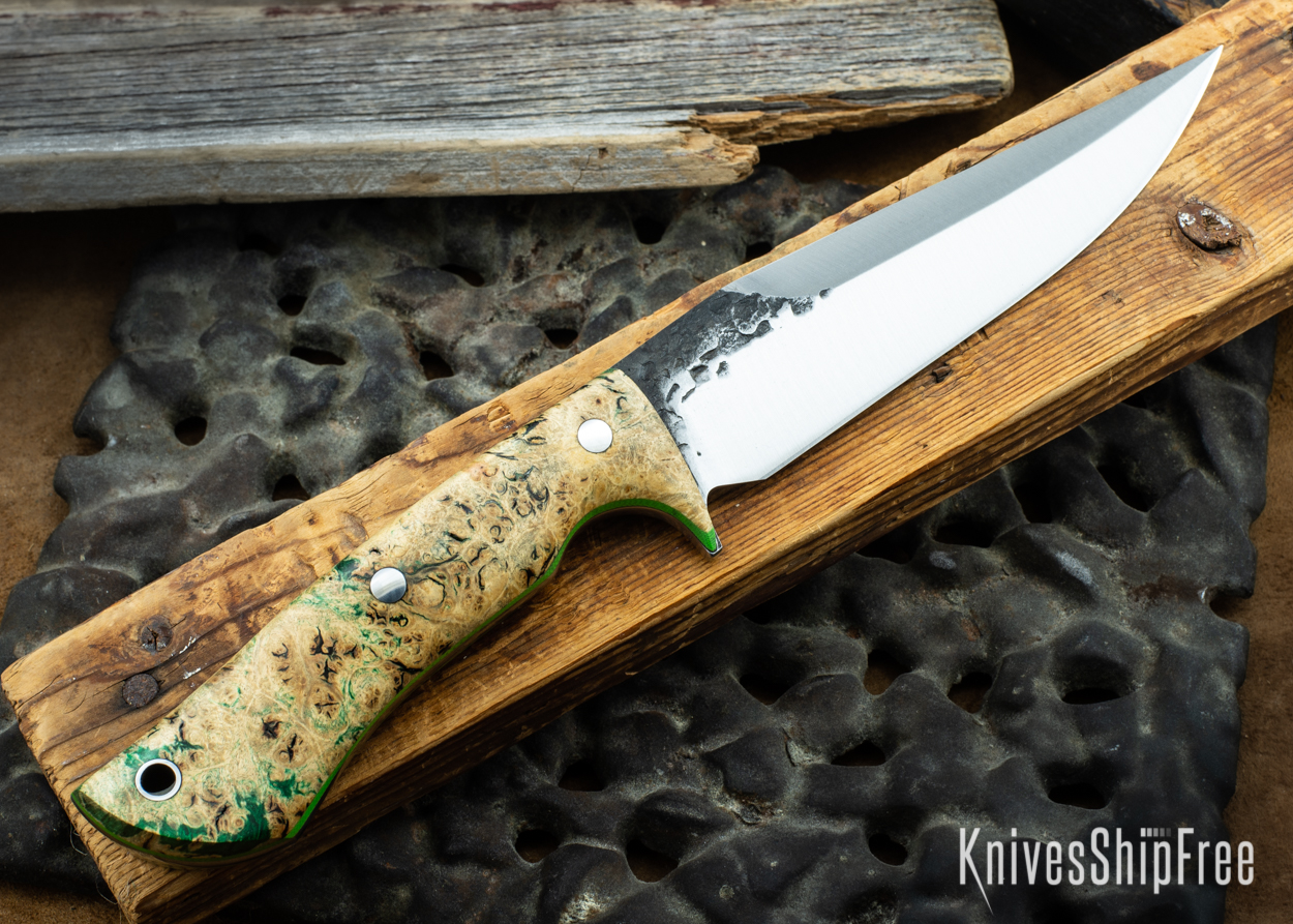 Black & Green Box Elder Burl - Lime Green Liners - 072002 (Back)