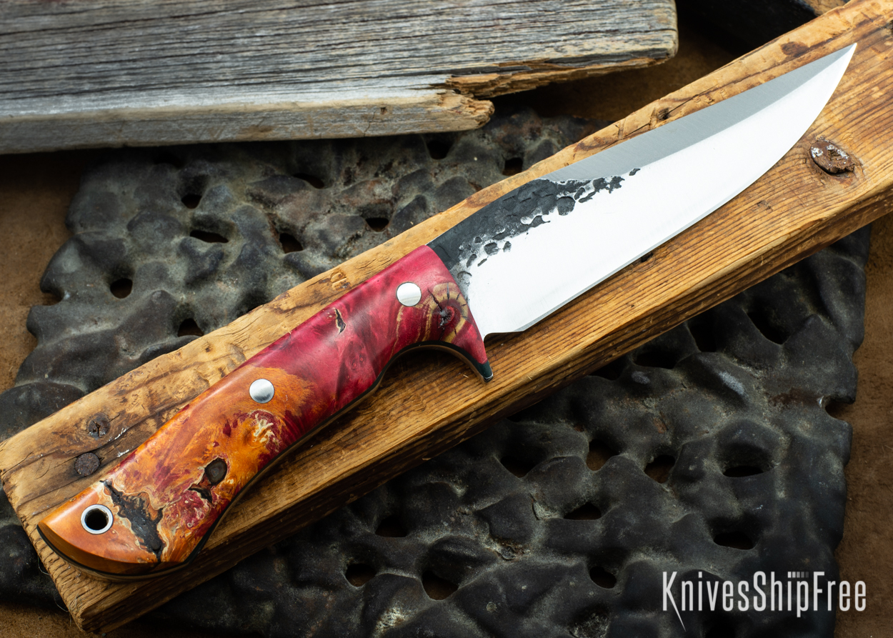 Orange & Red Box Elder Burl - Hunter Green Liners - 072020 (Back)