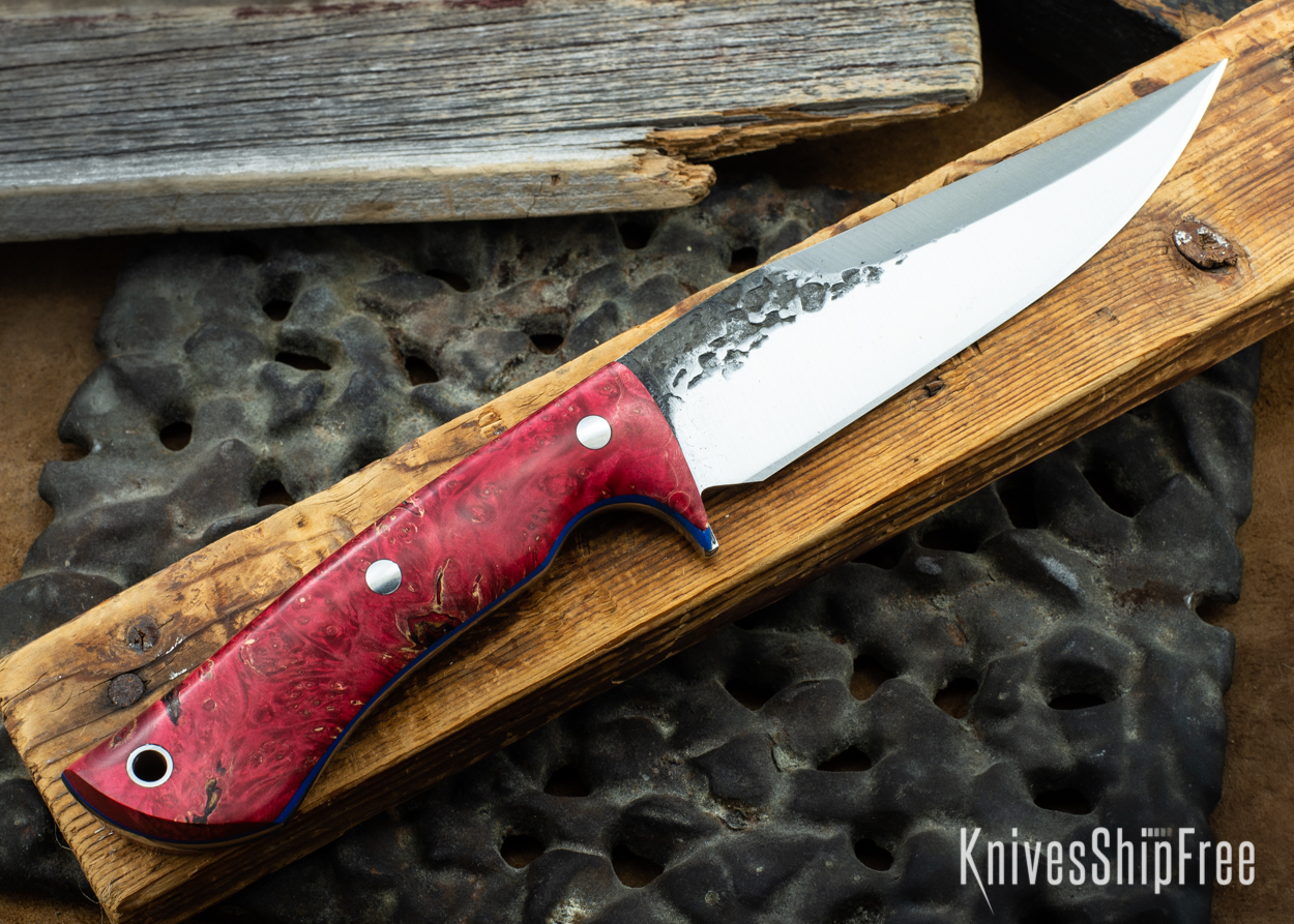 Red & Orange Box Elder Burl - Blue Liners - 072022 (Back)