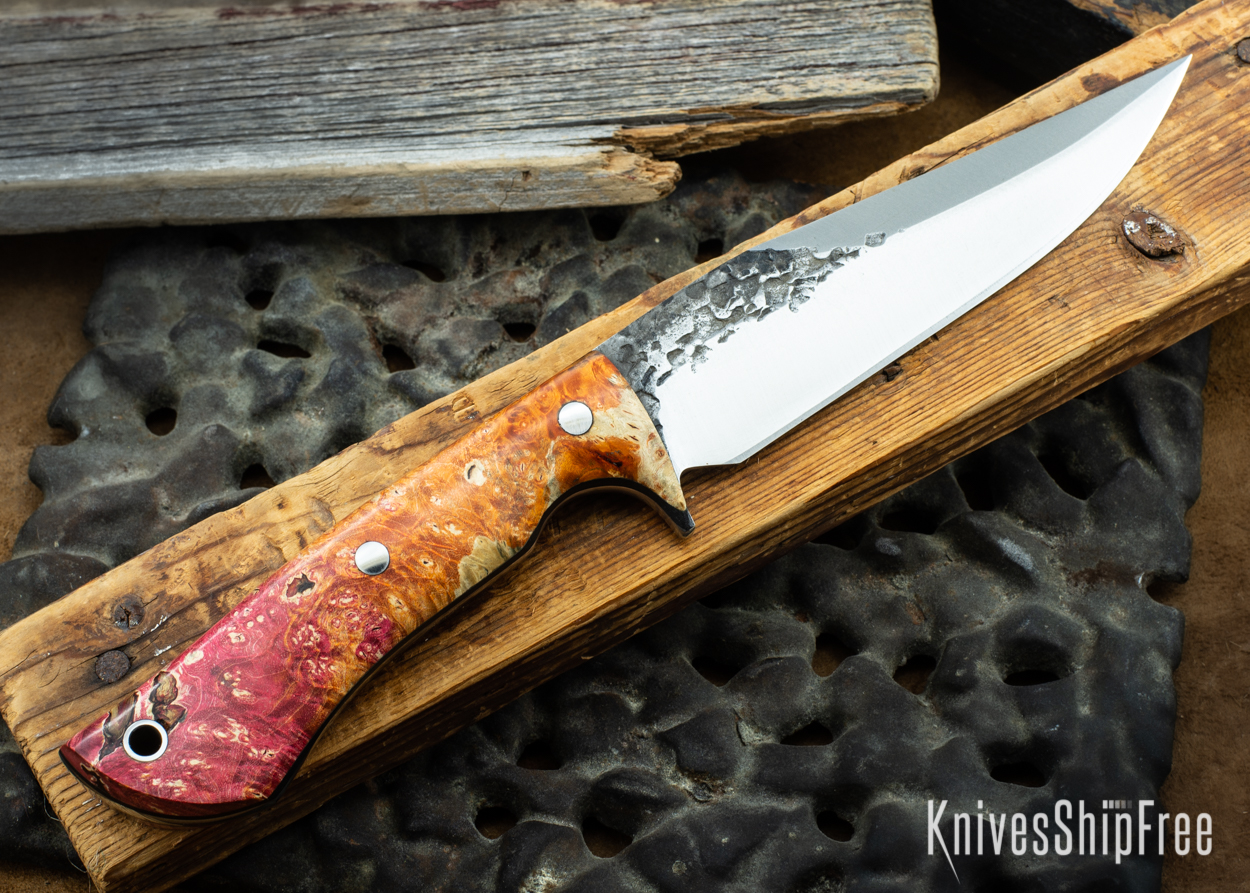 Orange & Red Box Elder Burl - Black Liners - 072027 (Back)