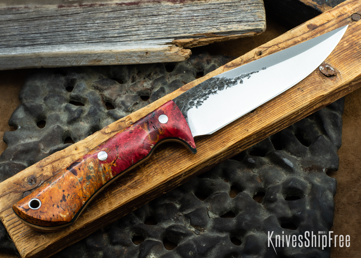 Red & Orange Box Elder Burl - Hunter Green Liners - 072028 (Back)