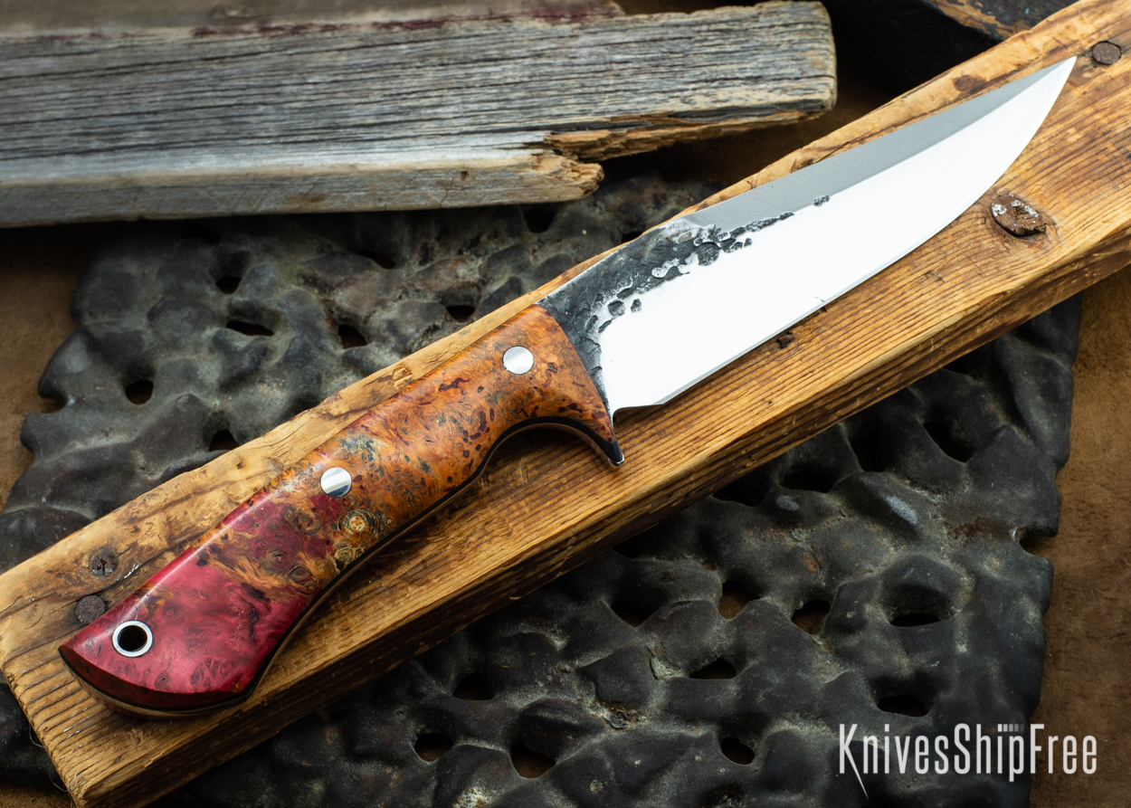 Orange & Red Box Elder Burl - Black Liners - 072035 (Back)