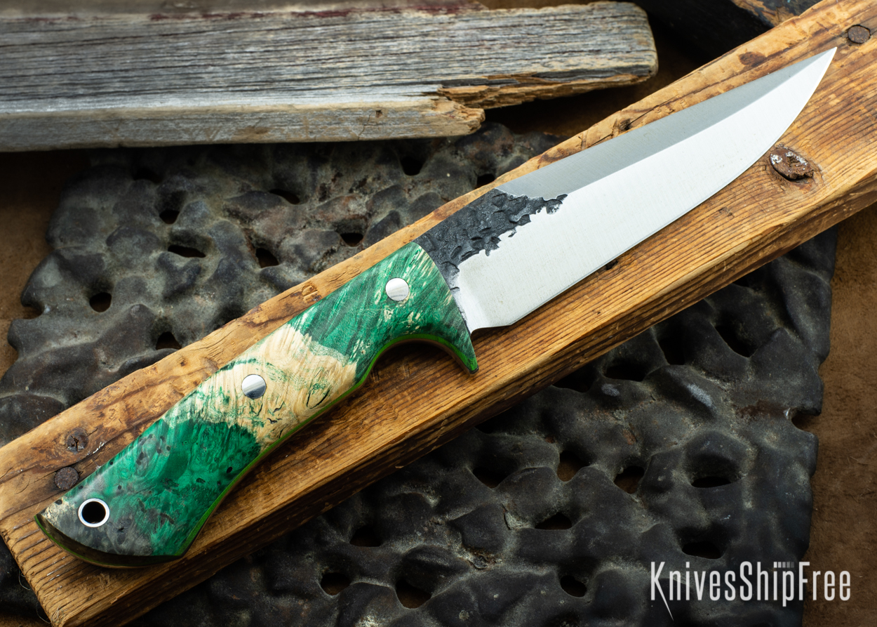 Green & Black Box Elder Burl - Lime Green Liners - 072004 (Back)