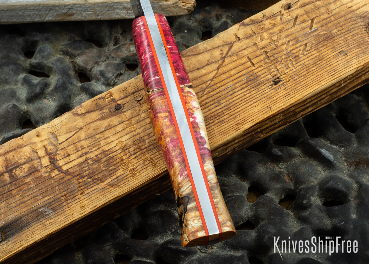 Red & Orange Box Elder Burl - Orange Liners - 072018 (Spine)