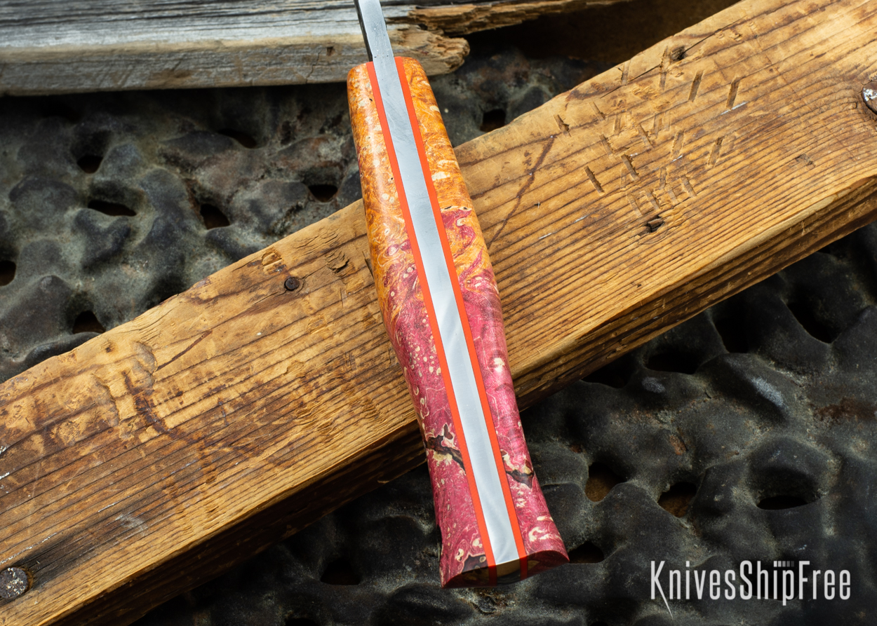 Orange & Red Box Elder Burl - Orange Liners - 072021 (Spine)