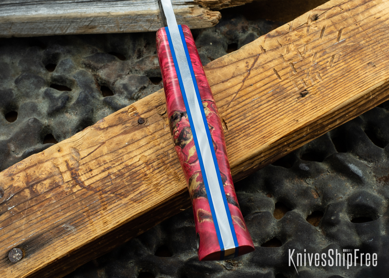 Red & Orange Box Elder Burl - Blue Liners - 072022 (Spine)