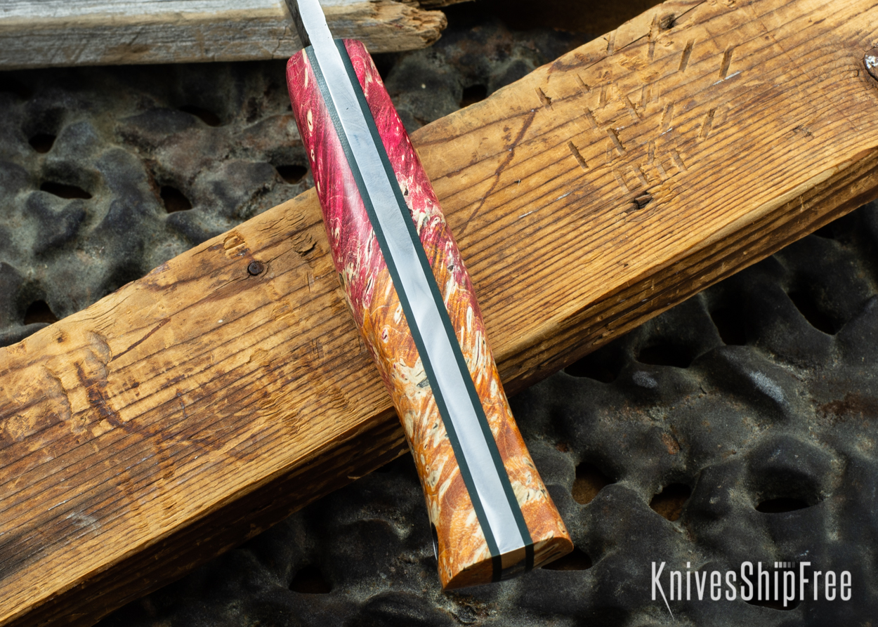 Orange & Red Box Elder Burl - Hunter Green Liners - 072026 (Spine)