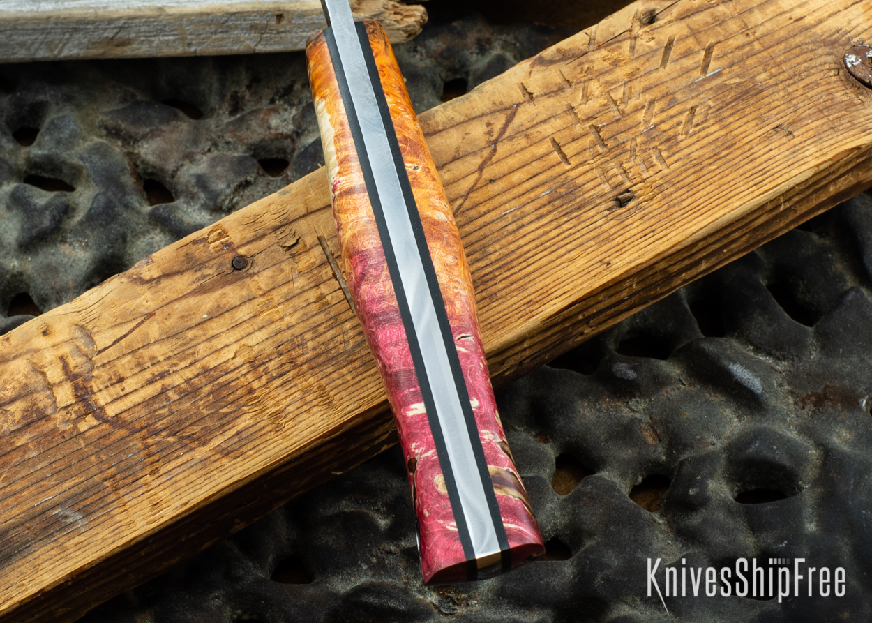 Orange & Red Box Elder Burl - Black Liners - 072027 (Spine)