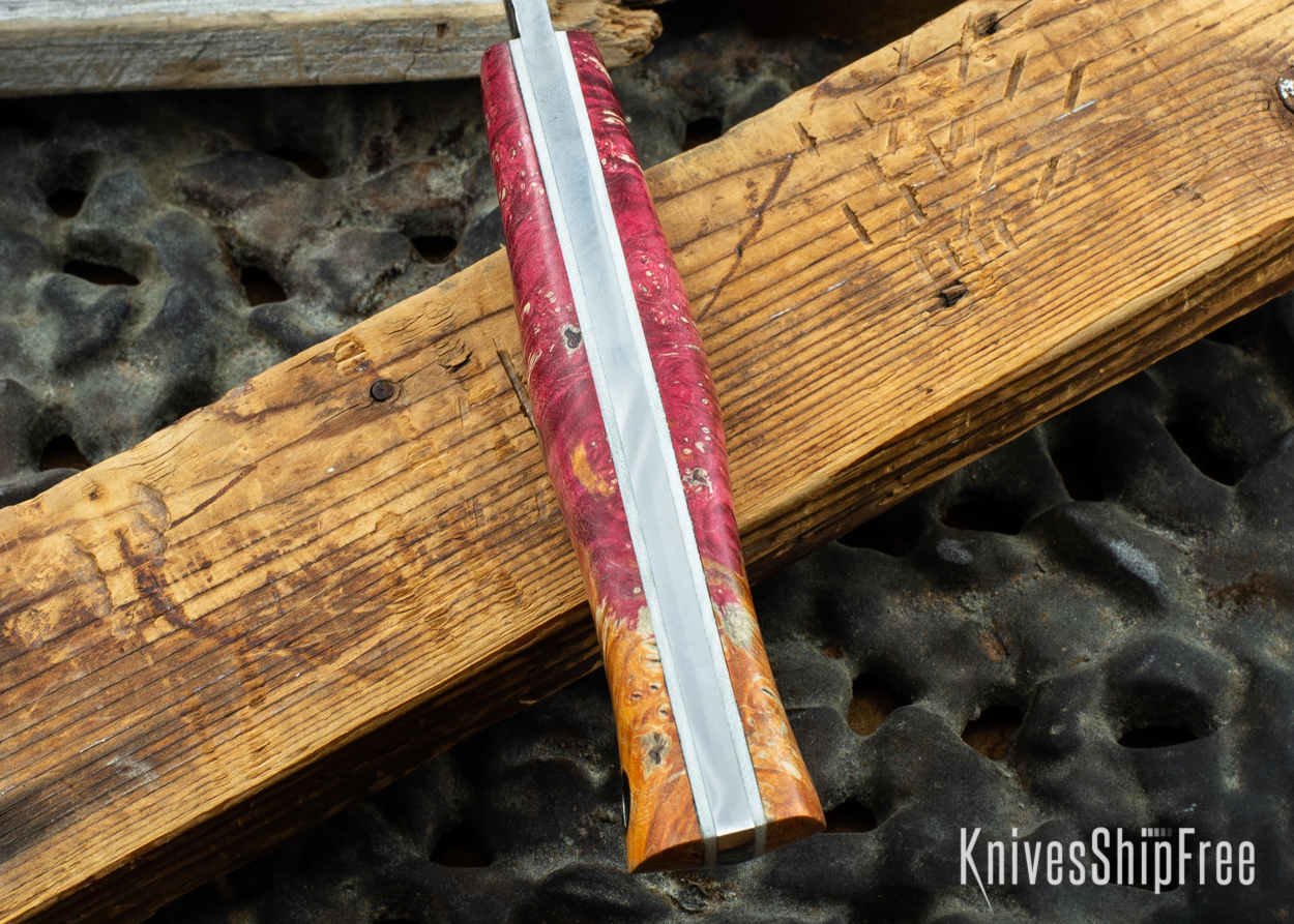 Orange & Red Box Elder Burl - White Liners - 072030 (Spine)