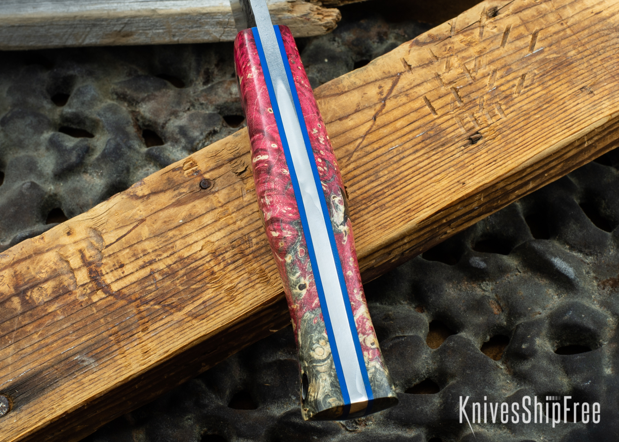 Orange & Red Box Elder Burl - Blue Liners - 072031 (Spine)