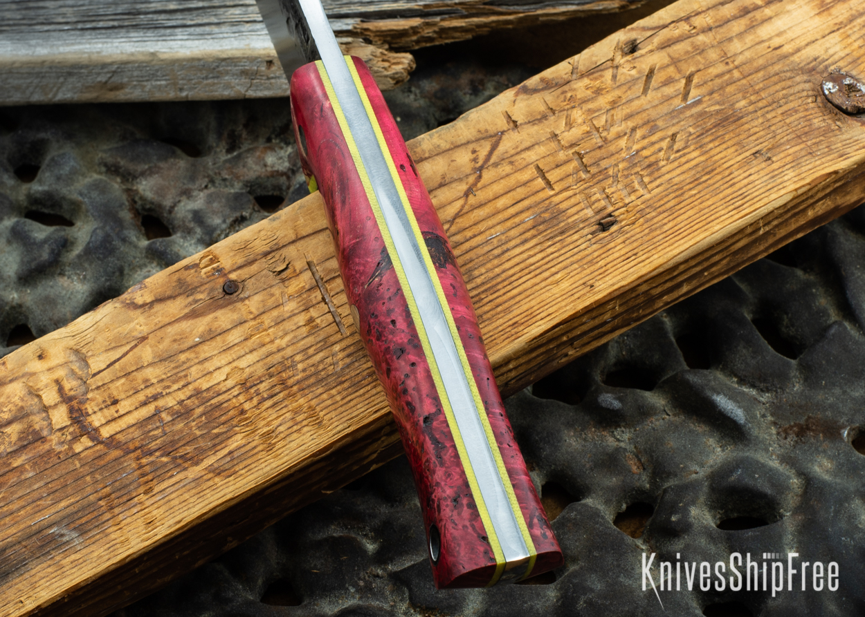 Red & Black Box Elder Burl - Yellow Liners - 072036 (Spine)