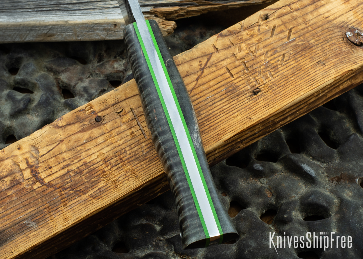 Black Curly Maple - Lime Green Liners - 072042 (Spine)