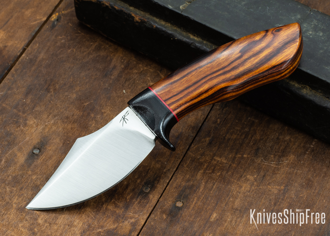 Dark Timber Knives: Dark Knight Skinner AEBL - Desert Ironwood - Black Guard - Blk/Red/Blk Spacer - 121836