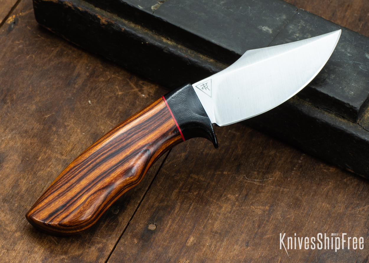 Dark Timber Knives: Dark Knight Skinner AEBL - Desert Ironwood - Black Guard - Blk/Red/Blk Spacer - 121836