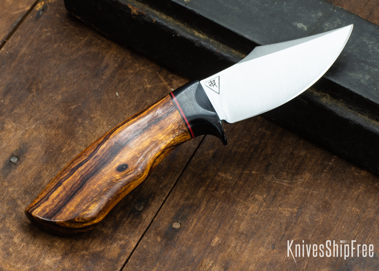 Dark Timber Knives: Dark Knight Skinner AEBL - Desert Ironwood - Black Guard - Blk/Red/Blk Spacer - 121837
