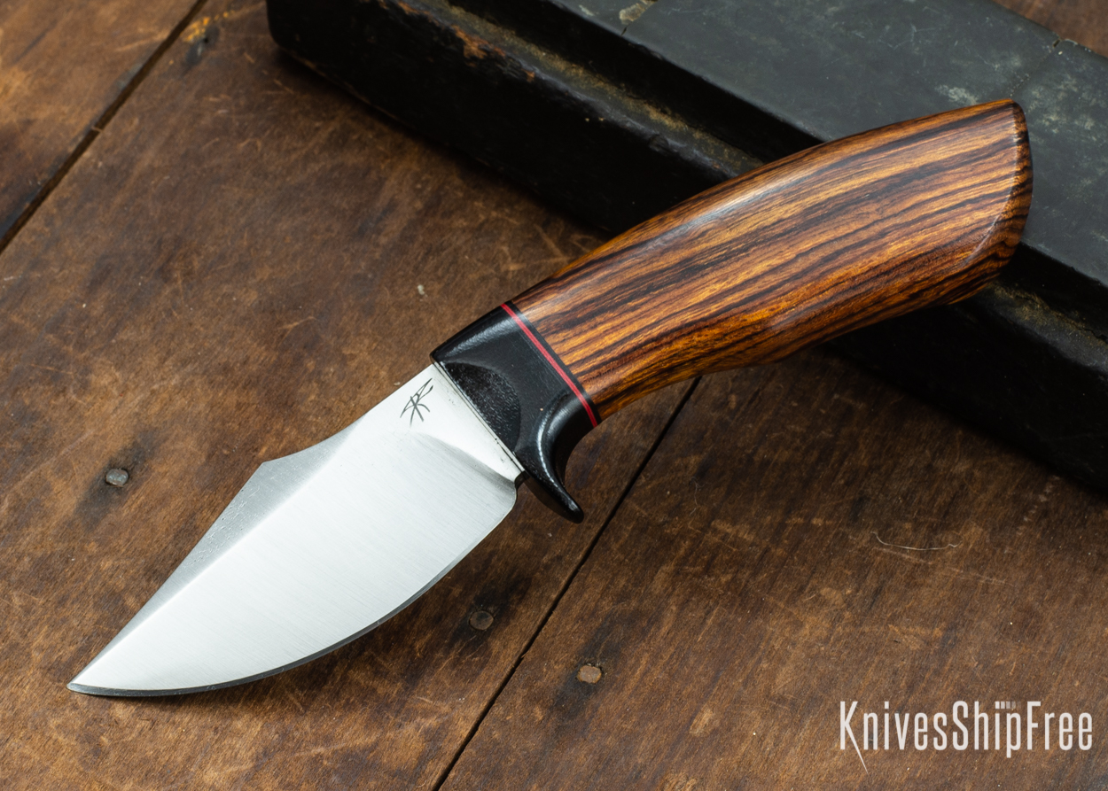 Dark Timber Knives: Dark Knight Skinner AEBL - Desert Ironwood - Black Guard - Blk/Red/Blk Spacer - 121838