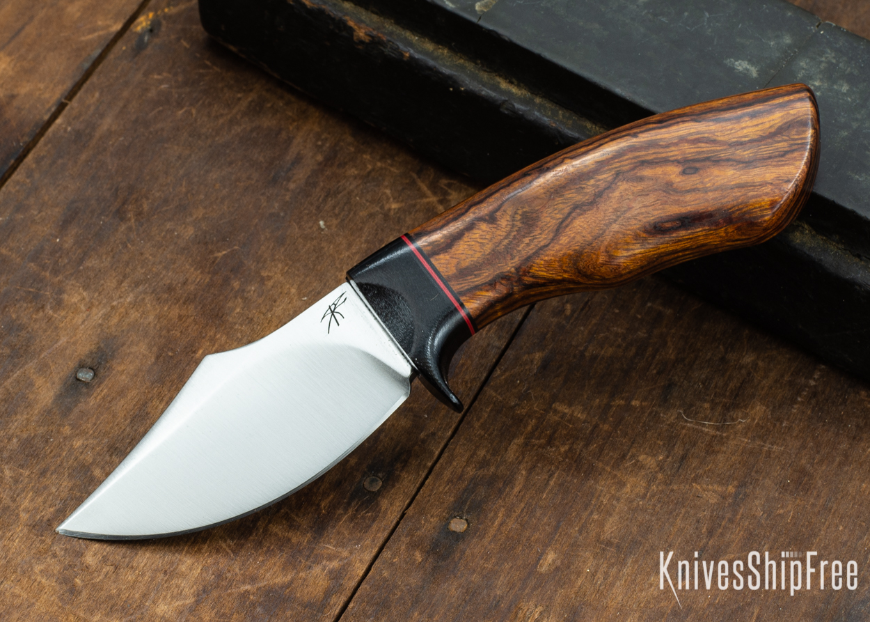 Dark Timber Knives: Dark Knight Skinner AEBL - Desert Ironwood - Black Guard - Blk/Red/Blk Spacer - 121839