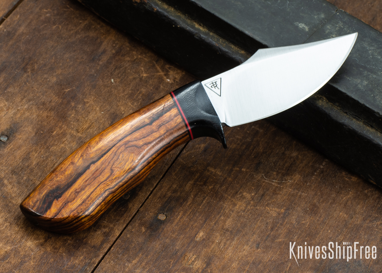 Dark Timber Knives: Dark Knight Skinner AEBL - Desert Ironwood - Black Guard - Blk/Red/Blk Spacer - 121839