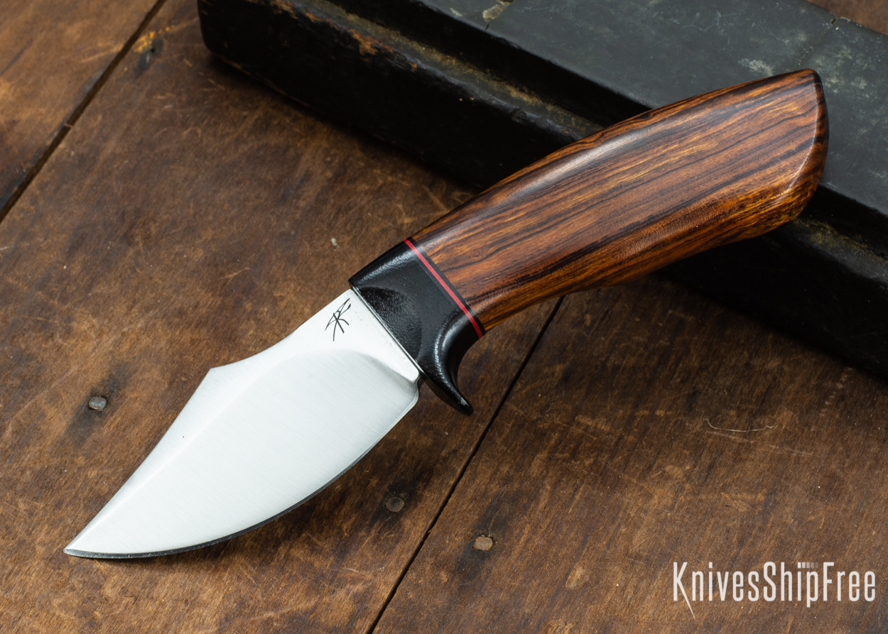 Dark Timber Knives: Dark Knight Skinner AEBL - Desert Ironwood - Black Guard - Blk/Red/Blk Spacer - 121840