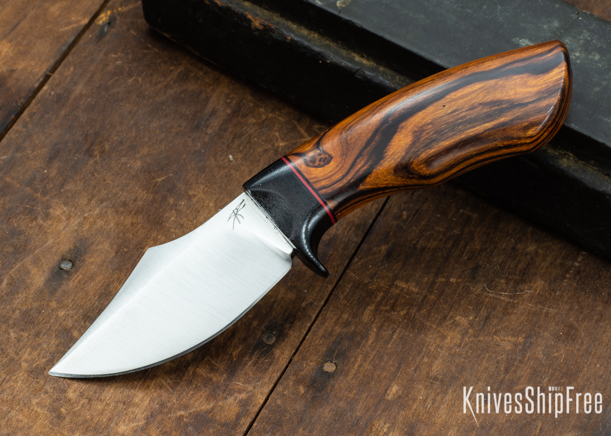 Dark Timber Knives: Dark Knight Skinner AEBL - Desert Ironwood - Black Guard - Blk/Red/Blk Spacer - 121842