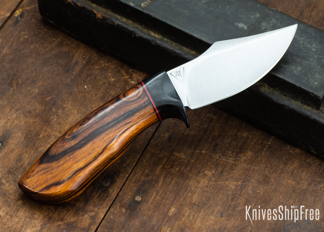 Dark Timber Knives: Dark Knight Skinner AEBL - Desert Ironwood - Black Guard - Blk/Red/Blk Spacer - 121842
