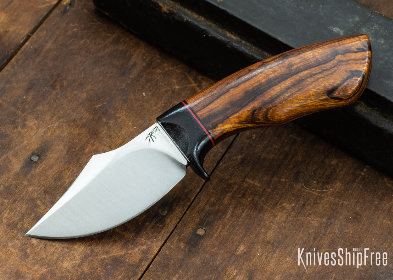 Dark Timber Knives: Dark Knight Skinner AEBL - Desert Ironwood - Black Guard - Blk/Red/Blk Spacer - 121843