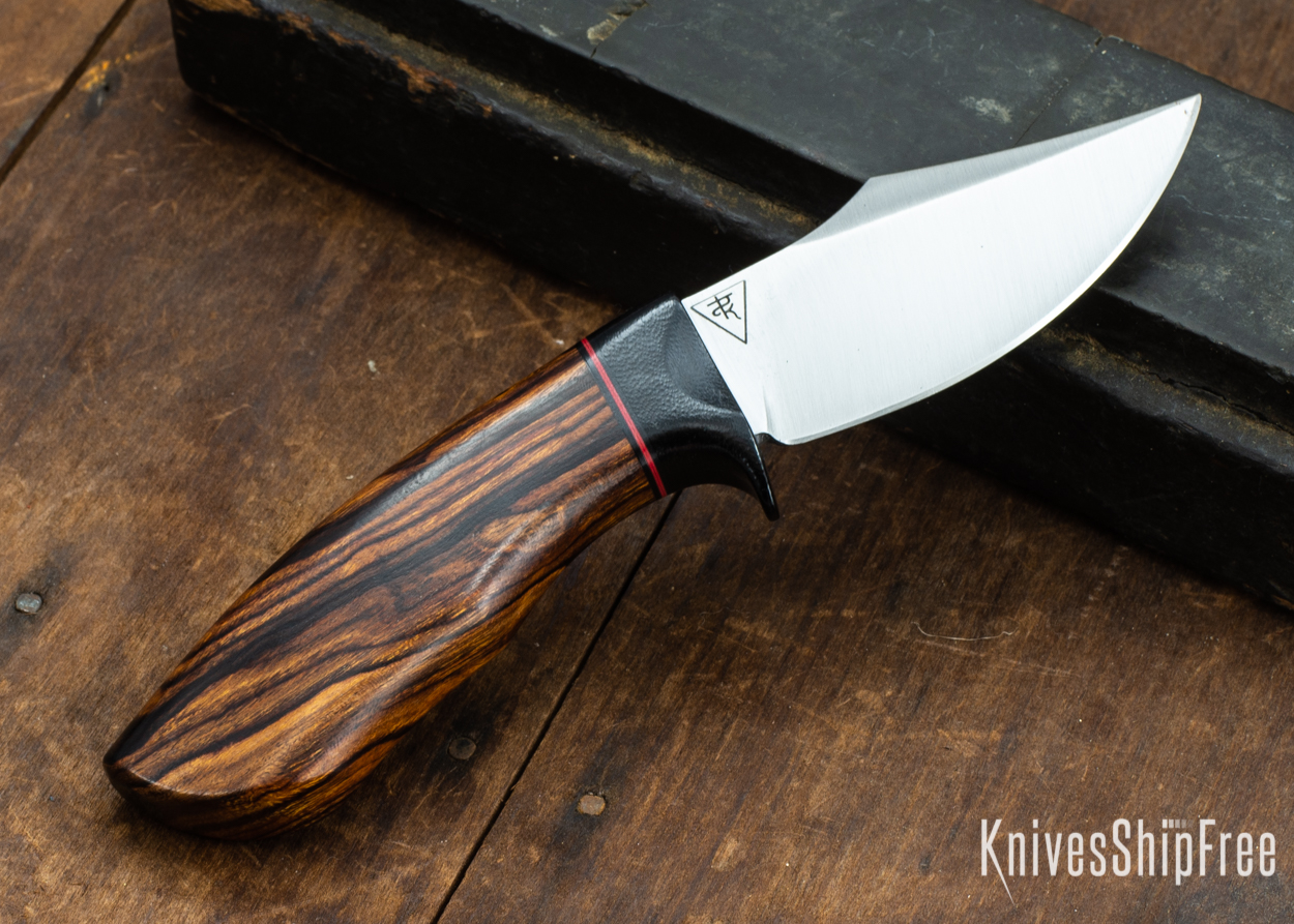 Dark Timber Knives: Dark Knight Skinner AEBL - Desert Ironwood - Black Guard - Blk/Red/Blk Spacer - 121845