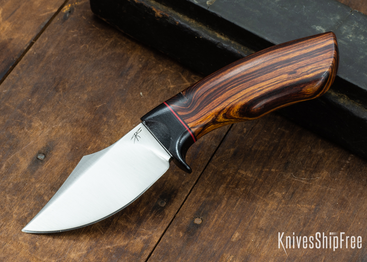 Dark Timber Knives: Dark Knight Skinner AEBL - Desert Ironwood - Black Guard - Blk/Red/Blk Spacer - 121846