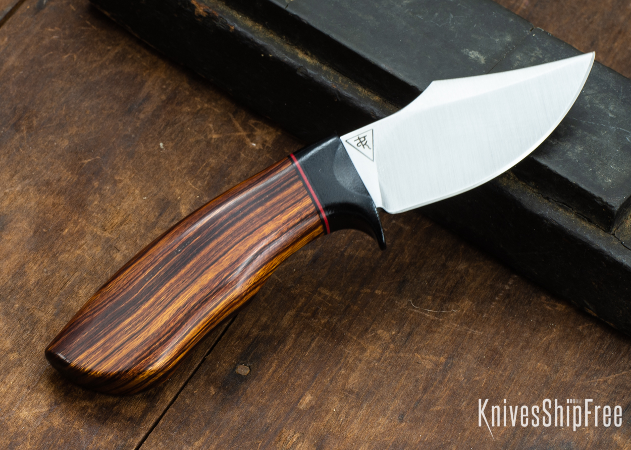 Dark Timber Knives: Dark Knight Skinner AEBL - Desert Ironwood - Black Guard - Blk/Red/Blk Spacer - 121846
